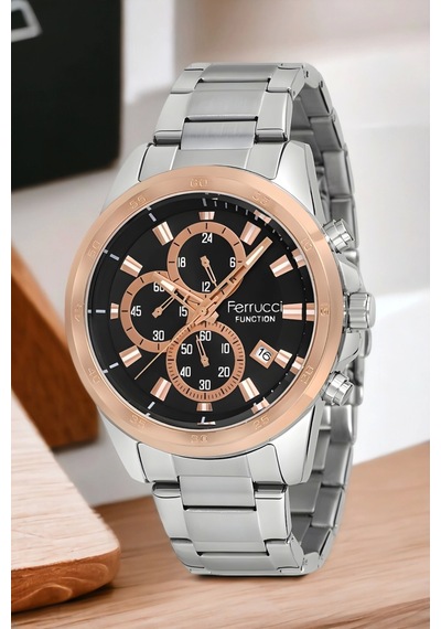 Ferrucci Function Erkek Kol Saati Gümüş-rose Renk Fc.14192tm.01+bileklik Zmfer133