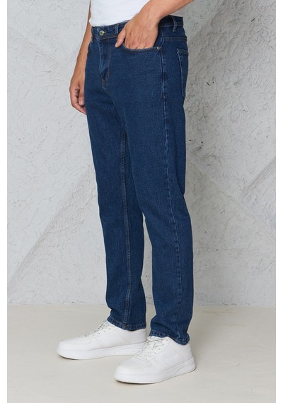 Blayn Jeans Erkek Lacivert Kot Pantolon Urban Fit Denim Esnek Rahat Kalıp Günlük Jean Pantolon
