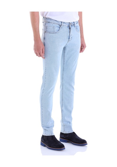 Hatemoğlu Slim Fit Düz Düşük Bel Kot Pantolon Açık Mavi