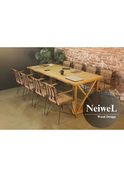 Neiwel Niel Doğal Ahşap Toplantı Masası x 120 x 220 Açık Ceviz
