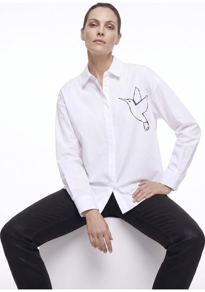 Fabrika Beyaz Kadın Loose Fit Taşlı Gömlek F5wl-gml0100
