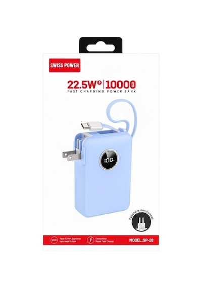 Swııspower Sp-28 22.5w 10000 Mah Taşınabilir Powerbank - Mavi