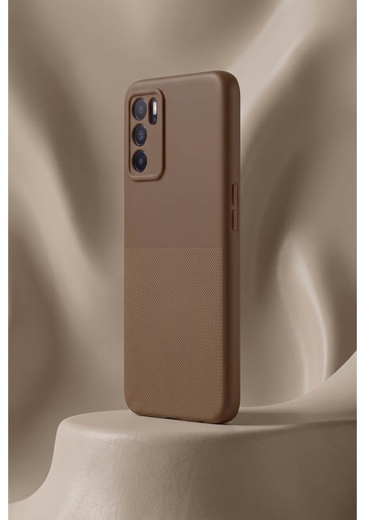 Oppo A16 4g Uyumlu Kamera Korumalı Silikon Telefon Kılıfı Darbe Emici İçi Kadife Tırtıklı Kaymaz Yüzeyli Yumuşak Kılıf-54269 Kahverengi