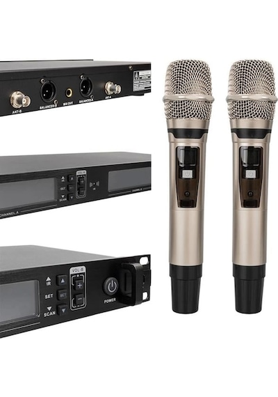 Magicvoice Mv21633 2 El Tipi Mikrofonlu 100+100 Kanal Antenli Uhf-pll Kablosuz Telsiz Mikrofon