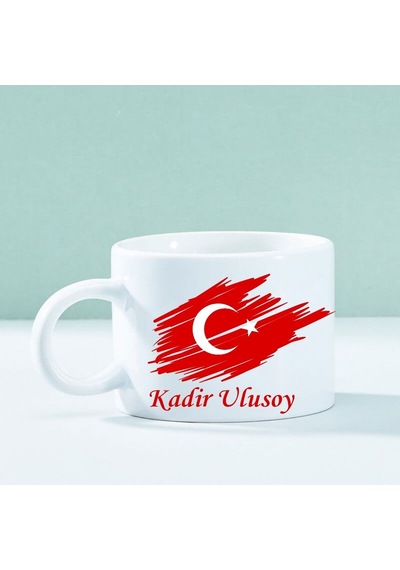 Kişiye Özel Ay Yıldız Tasarımlı Motto Kahve Fincanı Hediye Ve Özel Günler İçin Şık Tasarım Beyaz