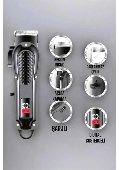 Tıraş Makinesi Taşınabilir Özel Kesim Paslanmaz Çelik Bıçaklı 1.5 Saat
