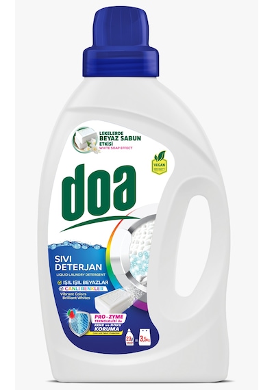 Doa Sıvı Beyaz Sabun Etkili Çamaşır Deterjanı 33 Yıkama 9 x 1500 ML