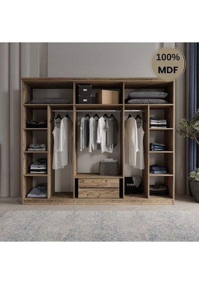 Pera 6 Kapak Mdf Gardırop Antrasit