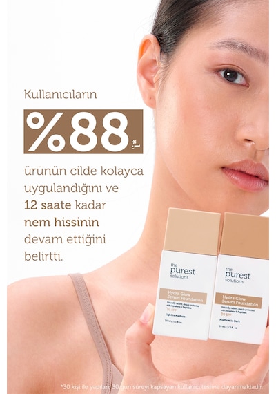 The Purest Solutions Nemlendirici & Canlandırıcı Serum Fondöten SPF 50+, 30 ml – Orta / Koyu Ton