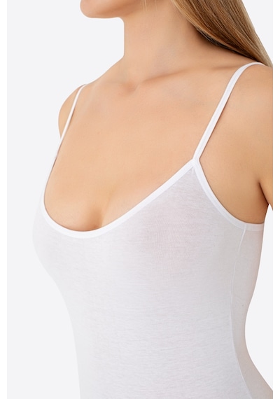 Arma Yıldız Kadın İp Askılı Çıtçıtlı Atlet Body Zıbın Pamuklu Likralı Beyaz Siyah 2'li Paket Renkli