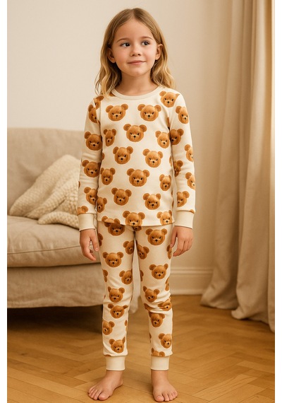 Katia&bony Çocuk Teddy Desenli Pijama Takımı Desenli