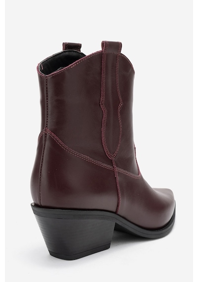 Luvishoes Luvi Shoes Elıa Bordo Cilt Hakiki Deri Kadın Western Bot Bordo