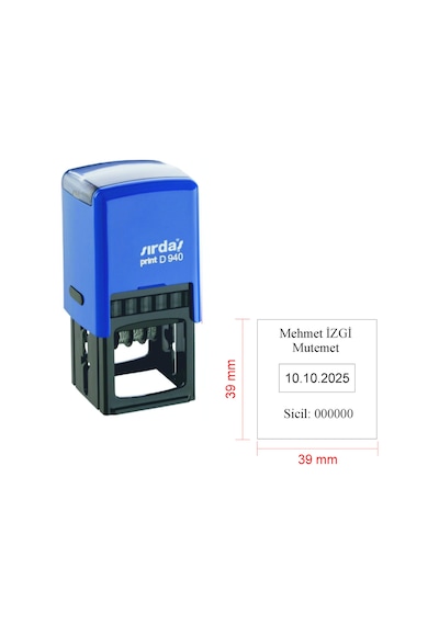 Sırdaş D940 Tarihli İsim Ünvan Sicil Kaşesi Siyah