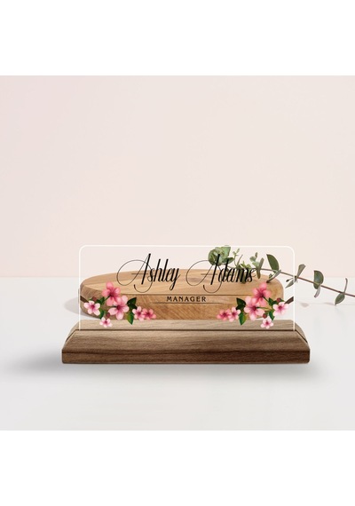 Bk Gift Kişiye Özel İsimli Ahşap Tabanlı Akrilik Masa İsimliği-4, Ofis Dekoru, Mesleki Hediye, Ofis Hediyeleri Kobitmeyen137730 Bk Gift