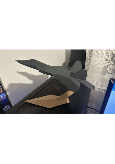 F22 Raptor Savaş Uçağı Modeli Siyah Renk 15 Cm Ev Ofsi Dekoratif Obje