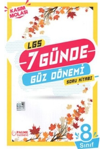 Palme Yayınları 8. Sınıf Lgs 7 Günde Güz Dönemi Soru Kitabı