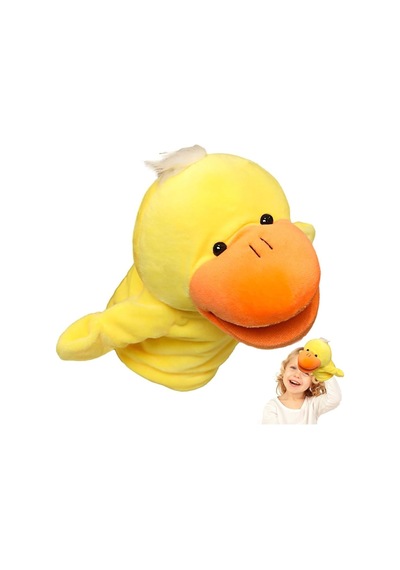 Kukla Ağzı Hareket Edebilen 4 Adet Peluş Kukla Çok Renkli