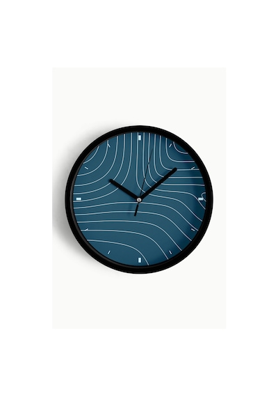 Modern Duvar Saati - 25cm - Önü Camlı Siyah Kasa - Sessiz Mekanizma-jh0806 Siyah