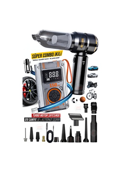Kablosuz 150psı Dijital Lastik Şişirme Led Turbo Hava Kompresörü,proxl Yüksek Emiş Araç Süpürgesi