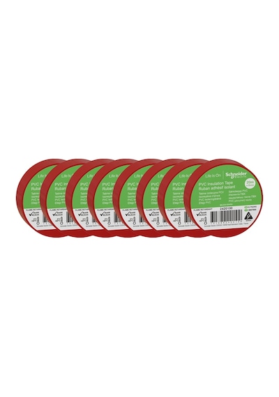 Schneider 8li Kırmızı PVC İzolasyon Bandı 20mt*19mm 2420100-8