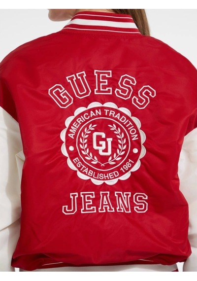 Guess Jeans Kadın Kırmızı Bomber Ceket W5yl15whaa2-g585 Kırmızı