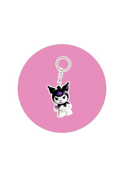 Asi Ruh Kuromi Figür Anahtarlık Charm- Hareketli Eklemli Kawaii Aksesuar
