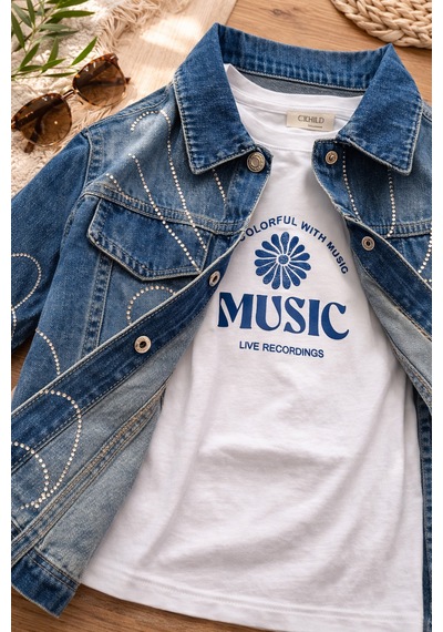 Uğur Bebe Kız Çocuk Kot Takım Taşlı Denim Kot Ceket Jean Pantolon Tişört 3 Lü Kombin Şık Trend Bayramlık Mavi Mavi Uğur Bebe Kız Çocuk Kot Takım Taşlı Denim Kot Ceket Jean Pantolon Tişört 3 Lü Kombin Şık Trend Bayramlık Mavi Mavi