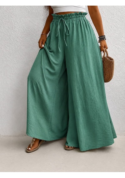 Tuzu Moda Kadın Pantolonu Lastikli Pantolon Yeşil