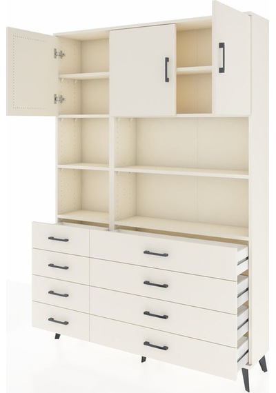 Arges Dolap 8 Raflı 8 Çekmeceli 3 Kapaklı 132x30x195 Aytaşı-a... Aytaşı Arges Dolap 8 Raflı 8 Çekmeceli 3 Kapaklı 132x30x195 Aytaşı-a... Aytaşı