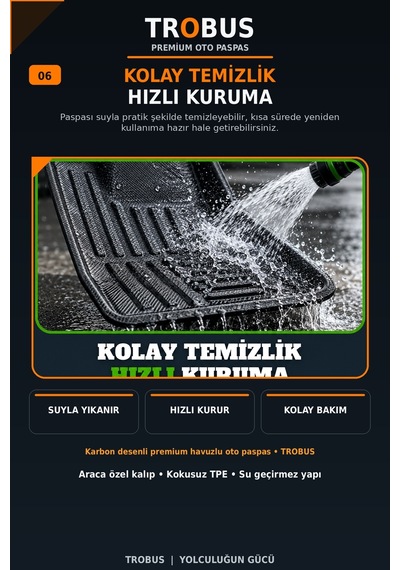 Audi A6 2022 Karbon Desenli Premium 3d Havuzlu Oto Paspas