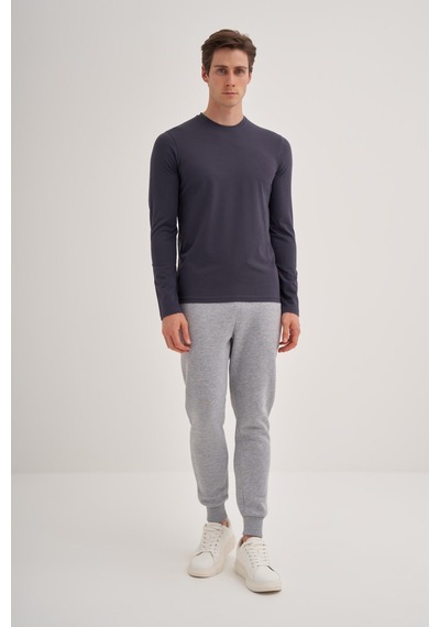 Cazador 56060 Erkek Bisiklet Yaka Sweatshirt Antrasit