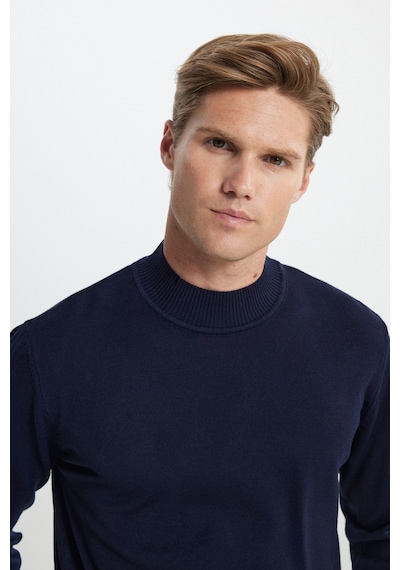 AC&Co / Altınyıldız Classics Erkek Lacı Standart Fit Normal Kesim Yarım Balıkçı Yaka Triko Kazak Lacivert AC&Co / Altınyıldız Classics Erkek Lacı Standart Fit Normal Kesim Yarım Balıkçı Yaka Triko Kazak Lacivert