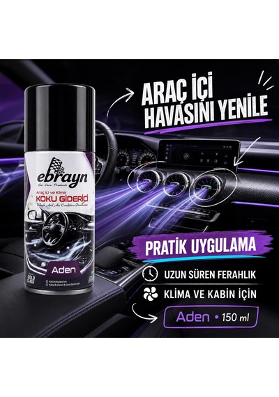 Universal Araç İçi Ve Klima Koku Giderici - Parfümlü Sprey Klima Bombası Aden 150 Ml