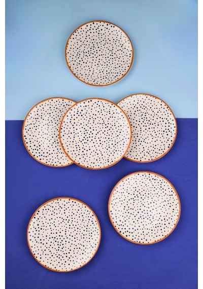 Tabak Evi Porselen Spotty Pasta Tabağı 19,50cm Sp1 6 Kişilik 6 Parça Çok Renkli