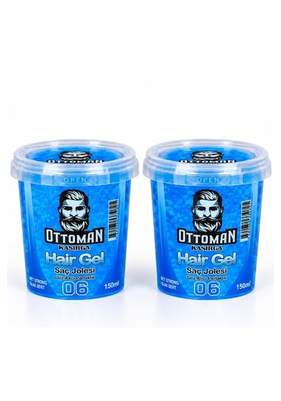 Ottoman Kasırga Hair Gel Islak Sert Saç Jölesi 150 Ml Mavi Güçlü Tutuş Parlak Görünüm 2 Adet