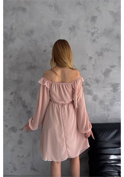 Dipmoda Kadın Camel Madonna Yaka Mini Ponpon Şifon Elbise Dpk2057 Camel Dipmoda Kadın Camel Madonna Yaka Mini Ponpon Şifon Elbise Dpk2057 Camel