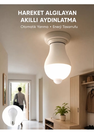 Northcity Sensörlü Led Lamba Otomatik Algılama - Enerji Tasarruflu Aydınlatma Açık Beyaz