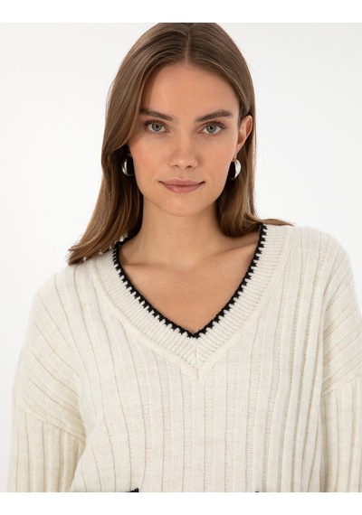 Pierre Cardin Kadın Ekru Kazak /triko 50310935-vr019 Ekru