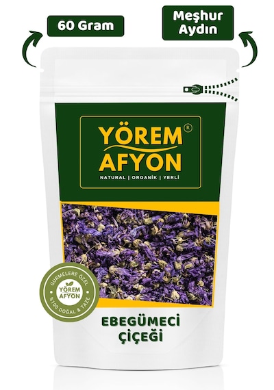 Yörem Afyon Aydın Yöresinden Kurutucu Ebegümeci Çiçek, Irbik, Kazankarası Malva Sylvestris 60gr.