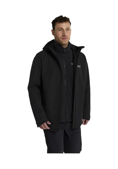 Jack Wolfskın Jack Wolfskin Stonetrail 3in1 Erkek Outdoor Ceketi 6000 Siyah