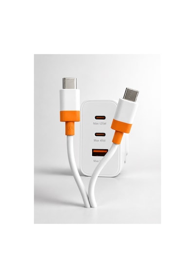 120w Hızlı Şarj Aleti 3 Portlu Usb-c 120w Usb-c 45w Usb-a 25w Pd Turbo Adaptör Apple iPhone Uyumlu Samsung