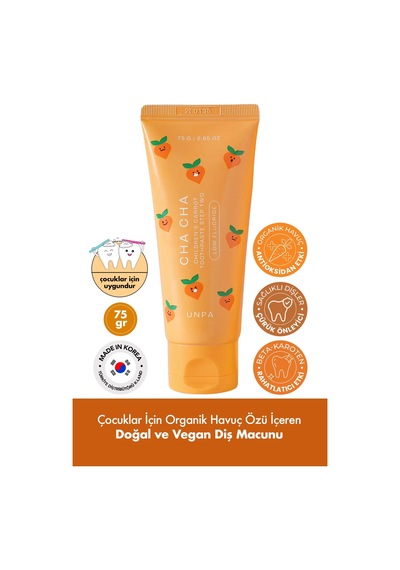 Unpa Çocuklar İçin Doğal ve Vegan Kore Diş Macunu UNPA Cha Cha Children Toothpaste