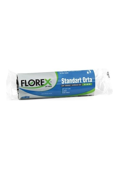 Florex Standart Orta Boy Çöp Torbası 5 Adet Mavi 55 x 60 CM