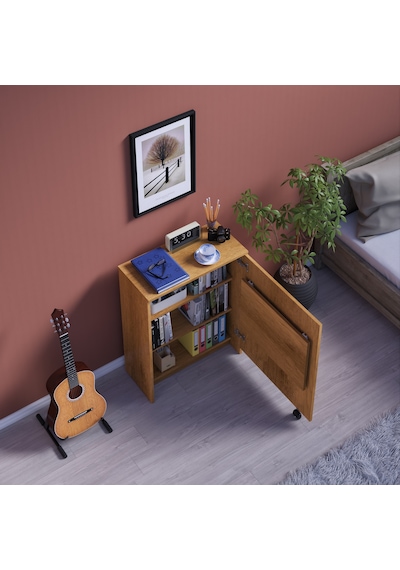 Asra Trend Fonksiyonel Kitaplık MD002 %100 MDF Katlanır Çalışma Masası Petra