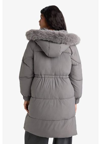 Defacto Su Geçirmez Regular Fit Kapüşonlu Fermuarlı Parka F2965ax25wngr490 Gri-gr490