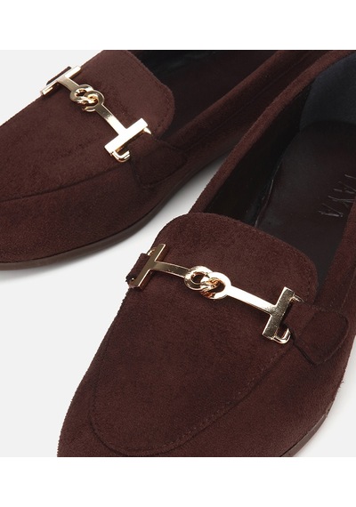 Hotiç Kadın Kahverengi Süet Toka Detaylı Günlük Loafer