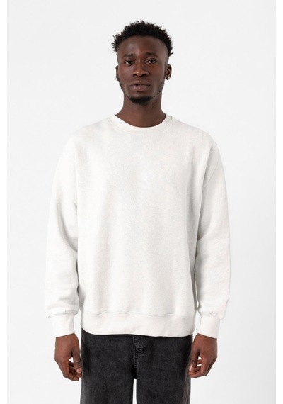 Beyaz Erkek Basic Sweatshirt Beyaz