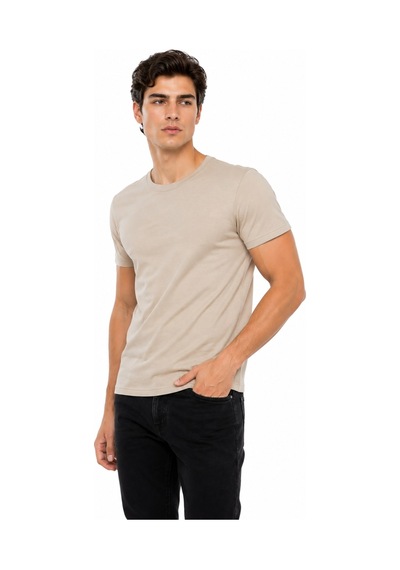 Foterman Erkek Sıfıryaka Regular Kalıp Tişört Bgl-st05573 Bej