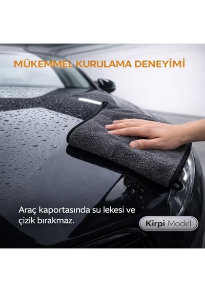 Sogud Mikrofiber Oto Kurulama Bezi 50x70 Cm 550 Gsm Süper Emici Araç Kurulama Havlusu, İz Bırakmaz & Çizmez, Tek Silmede Kurutma, Profesyonel Oto Temizlik Bezi - Siyah
