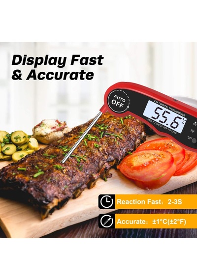 Hevanto Et Termometresi Dijital Izgara Termometresi, 2'si 1 Arada Anlık Okuma Kızartma Termometresi, 2 Paslanmaz Çel Diğer